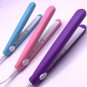 UM mini ferro do cabelo rosa ferramentas de modelagem de chapa de papelão ondulado curling iron onda elétrica