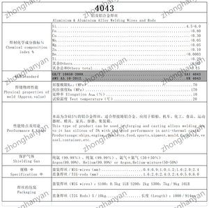 Zhonghanyan 4043 إيه الألومنيوم قضيب لحام - Product Image 5