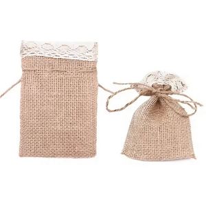 ถุงผ้ากระสอบป่านขนาดเล็กพิมพ์ลายตามสั่ง พร้อมโลโก้ - Product Image 1