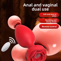 Jouet anal en forme de rose, 10 modes de vibration, télécommande, ABS+Silicone, étanche IPX7, rechargeable, masseur anal pour homme