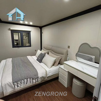 Cabane compacte préfabriquée moderne de 20 pieds ou 40 pieds avec 1, 2 ou 3 chambres pour maison conteneur préfabriquée extensible ou mini-maison