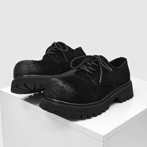 2026 Men's Casual <b>White</b> Work Shoes Vintage Distressed Derby Shoes Chunky Sole Height Increasing <b>Heel</b> Shoes Luxury Designer Shoes - Product Image 5
