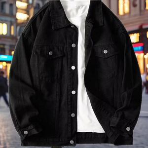 Wholesale ODM Men's XL Cotton Coated Jeans <b>Jacket</b> High Quality Custom Denim Windbreaker <b>Smart</b> Casual Yarn Dyed Fleece Winter - Product Image 2