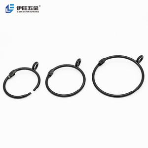 YIWANG Clip de rideau de douche en métal noir, anneaux à charnière, crochets de rideau au design moderne - Product Image 2