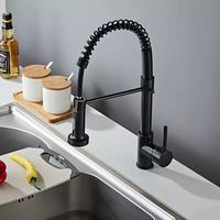 Robinet de cuisine monocommande noir moderne à douchette extractible, avec cartouche céramique, rotation à 360 degrés, eau chaude/froide - Meilleures ventes