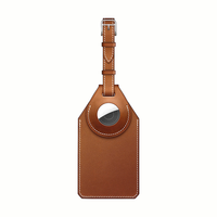 Nouvelle Housse de Protection de Luxe Tendance pour Apple AirTags en Cuir Véritable, Porte-Cartes pour Bagages, Idéale pour l'Aéroport et les Voyages