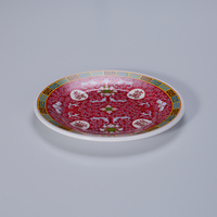 Jeu de plaques de mélamine avec logo personnalisé Impression de décalcomanies de fleurs Surface brillante incassable Fêtes à la maison Pack en plastique Motif durable