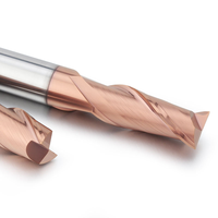 Fraiseuses d'usinage à froid ODM très demandées, 2 dents, hélice 60°, acier allié 55HRC, haute précision pour centre d'usinage CNC