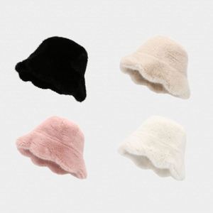 Fluffy Fuzzy Warm Bucket <b>Hat</b> Winter Women Faux Fur Bucket <b>Hat</b> - Product Image 1