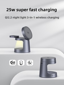 Cargador Inalámbrico 4 en 1 Qi2.2 de 25W, Lámpara Nocturna Ultraportátil con Certificación Q Patentada para <span class=keywords><strong>iPhone</strong></span>, <span class=keywords><strong>Apple</strong></span> <span class=keywords><strong>Watch</strong></span>, <span class=keywords><strong>AirPods</strong></span> y Más - Product Image 2