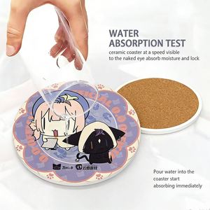 Sous-verres personnalisés en céramique et liège absorbants avec impression de logo sur mesure pour bar, bière, café – Prix abordable - Product Image 2