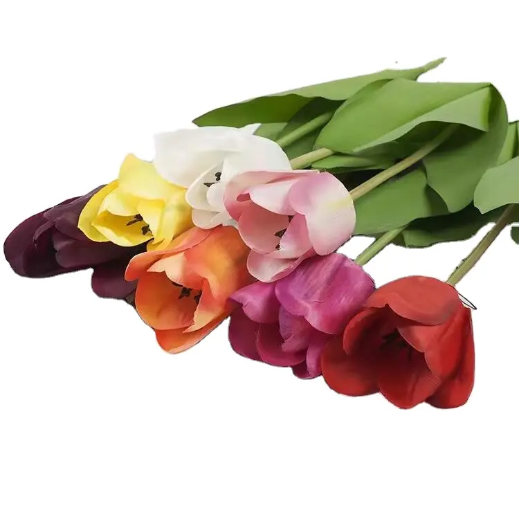 Aperto fiori artificiali tulipani fiori artificiali tulipani di seta singoli fiori artificiali nuovi prodotti