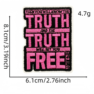 Parches Bordados con Versículos Bíblicos Cristianos en Color <span class=keywords><strong>Rosa</strong></span>, Apliques Religiosos Termoadhesivos, Parches de Fe Sobre el Miedo para Ropa, Bolsos y Decoración - Product Image 5