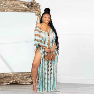Mujeres Trendy Beach Cover up Split <span class=keywords><strong>Maxi</strong></span> Vestidos Summer Beach 2024 - Product Image 5