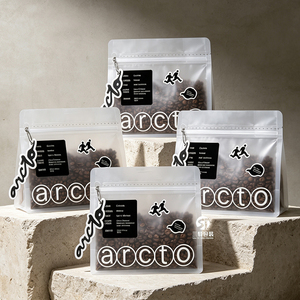 Custom Matte Coffee <b>Bean</b> Packaging <b>Bags</b> Laminated Plastic Eight Side Seal Pouches with Resealable Zipper Tear Notch Hang Hole fo - Product Image 1