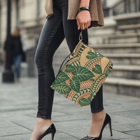 Housse de Bible personnalisée avec imprimé botanique tropical Taro Fale Weave et fermeture éclair, idéale pour les voyages quotidiens, l'église, le shopping et les cadeaux