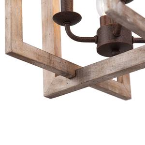 <span class=keywords><strong>Lampadario</strong></span> Rustico Americano Retrò, Lampada a Sospensione Quadrata in Ferro Battuto e Legno per Sala da Pranzo - Product Image 3