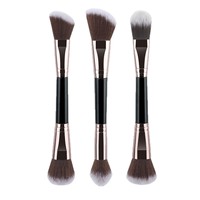 YANJIE 2026 Pinceau de maquillage double-embout monobloc à poils doux pour fond de teint, poudre libre et illuminateur