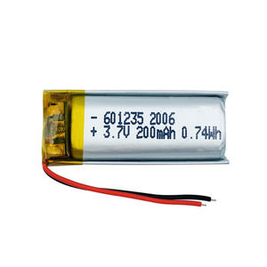 601235 Li-Ionen-Lithium-Polymer-Batterie <span class=keywords><strong>3</strong></span>,7 V 200mAh 0,74 Wh 061235 Wiederauf ladbare Li-Polymer-Batterien - Product Image 1