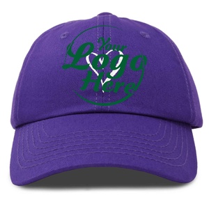 Casquette de baseball classique unisexe à profil bas, 6 panneaux, avec impression de motif personnalisé et broderie, couleur violette, style sportif USA, pour l'extérieur, type Dad Hat - Product Image 1