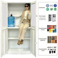 Armoire de classement métallique moderne à 2 portes, écologique et durable, avec serrure à clé, pour bureau, école, hôpital