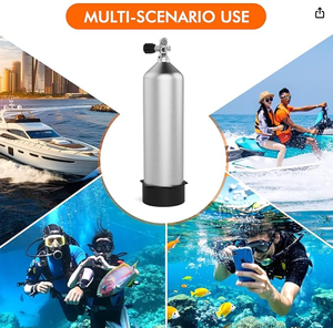 Tanque de Buceo de 12L, Cilindro de Buceo Portátil de Alta Presión, de Aleación de Aluminio Profesional, Finamente Pulido, con Conector de Válvula y Base - Product Image 6