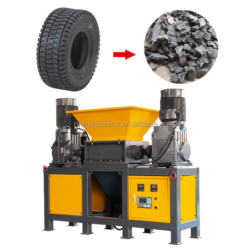 NJWG Offre Spéciale 500 modèle double arbre déchiqueteuse industrielle en métal machine de déchiquetage de pneus pour le recyclage