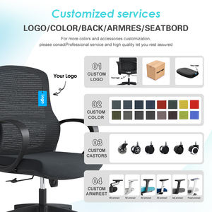 Silla de Oficina Giratoria Cómoda a Precio Económico, Silla de Escritorio Reclinable Ajustable para Personal de Oficina y Estudiantes, con Respaldo Medio de Malla Negra - Product Image 5