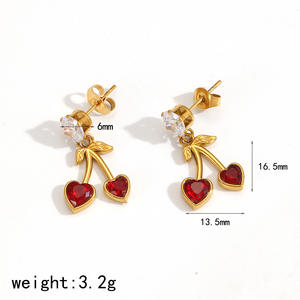 Collana da donna in acciaio inox con catena lunga clavicola alla moda ciondolo di frutta geometrico zircone di diamanti alla moda per feste - Product Image 4