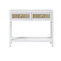 Idées cadeaux bois naturel moderne respectueux de l'environnement bois naturel et rotin Table de Console de couloir supplémentaire Table de Console de banc Table de Console