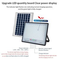 Projecteur LED solaire moderne pour extérieur, étanche IP67, rechargeable, type panneau solaire, 100W 200W 300W 400W 500W, pour stade