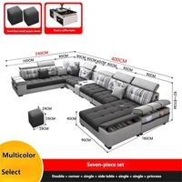 Canapé modulaire en tissu détachable et lavable avec coussins amovibles – Ensemble de canapés combinables, mobilier moderne et confortable