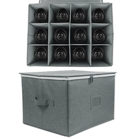 Boîte de rangement pliable en polyester pour verres à vin et gobelets, capacité 10-20L