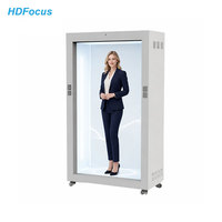 HDFocus Pantalla LCD Transparente de 86 Pulgadas 4K UHD para Cabina de Hologramas, Exhibición 3D con IA de Hombre Virtual, Caja de Exhibición Digital Inteligente