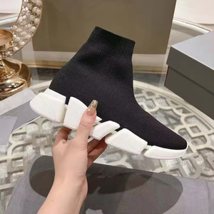 Zapatillas Retro Negras de Caña Alta para Mujer y Hombre, Transpirables, Suaves, Cómodas, con Plataforma y Cordones, Tipo Calcetín - Product Image 2