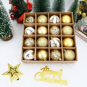 ลูกบอลคริสต์มาสแบบแขวนตกแต่งต้นคริสต์มาส ขนาด 6 ซม. 18 ชิ้น ชุดตกแต่งฉากในร่ม - Product Image 1