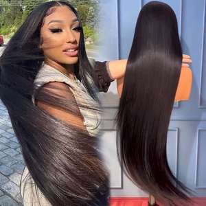 5X5 HD Lace Frontal Perücke Klebstofffrei, Rohes Jungfräuliches Echthaar Cuticle Aligned Peruanisches Haar 13x6 HD Lace Frontal Perücken für Schwarze Frauen - Product Image 2