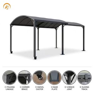 Gazebo Retráctil Inteligente con Rieles Deslizantes, Refugio Móvil de Aluminio con Ruedas Giratorias para Balcón o Terraza de Piso Alto - Product Image 3