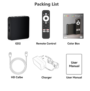 JUNUO-Caja de TV inteligente certificada por Google GD2, 2 + 32GB, Android 12, Dongle EMMC, DDR4, GTV, BT, OTT, Google - Product Image 6