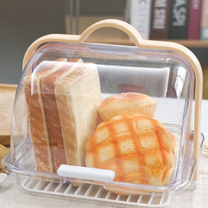 Plastic Bread Lunch Container Dustproof Cake Refrigerator Bread Box Household Toast Storage Box