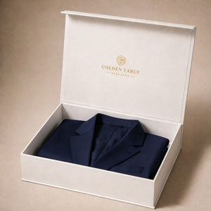 Boîte cadeau en papier rigide personnalisée avec fermeture magnétique et insert en mousse pour les articles d'hôtel, la présentation de vêtements - Product Image 1