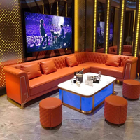 Canapé de bar de nuit de luxe moderne en forme de U, personnalisé, en cuir artificiel, durable et écologique