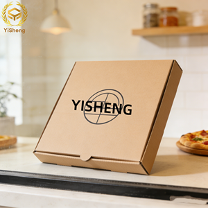 Cajas de <span class=keywords><strong>Pizza</strong></span> Autoarmables de Cartón Corrugado Kraft, Reciclables, Biodegradables y Ecológicas, Impresión <span class=keywords><strong>a</strong></span> Cuatro Colores/UV para Entrega - Product Image 2