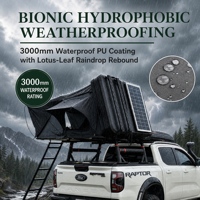 Tenda Atap Hard Shell Aluminium Lipat Otomatis 4x4 untuk Camping Mobil, 3-4 Orang, Buka Samping, Empat Musim, Satu Kamar Tidur untuk Camping Outdoor