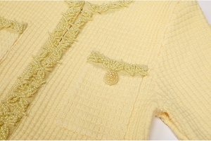 Eleganti Abiti in Maglia con Perle di Lusso per Donne, Nuova Moda Autunnale con Volant e Patchwork, Lunghi Abiti da Festa - Product Image 4