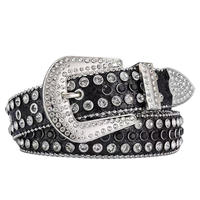 Ceintures Western pour Hommes et Femmes, en Cuir, Ornées de Cristaux et de Strass, Boucle Personnalisée, Accessoires