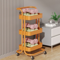 Nouveau design, chariot de beauté à 3 niveaux pour salon de maquillage, pédicure, spa, et onglerie, chariot de beauté doré avec roues verrouillables