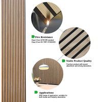 Panel Dinding Akustik Veneer Kayu Oak 3D Modern, Grill MDF Busa PET Ramah Lingkungan NRC Tinggi 1.0 Interior Hotel FSC CE EUDR