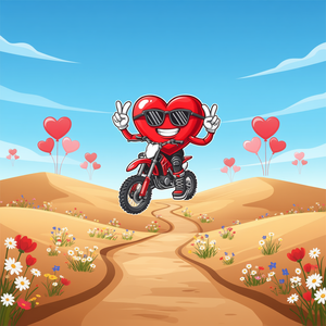 T-shirt de motocross pour garçons, accessoire de mode moto pour la Saint-Valentin - Product Image 3