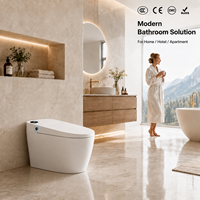 Toilette intelligente de luxe moderne, monobloc carrée en céramique, avec télécommande, bidet intelligent électrique, toilette intelligente à poser au sol